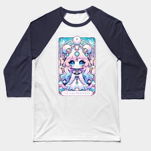 High Priestess Tarot Card Kawaii Cute Pastel Goth Anime Baseball T-Shirt